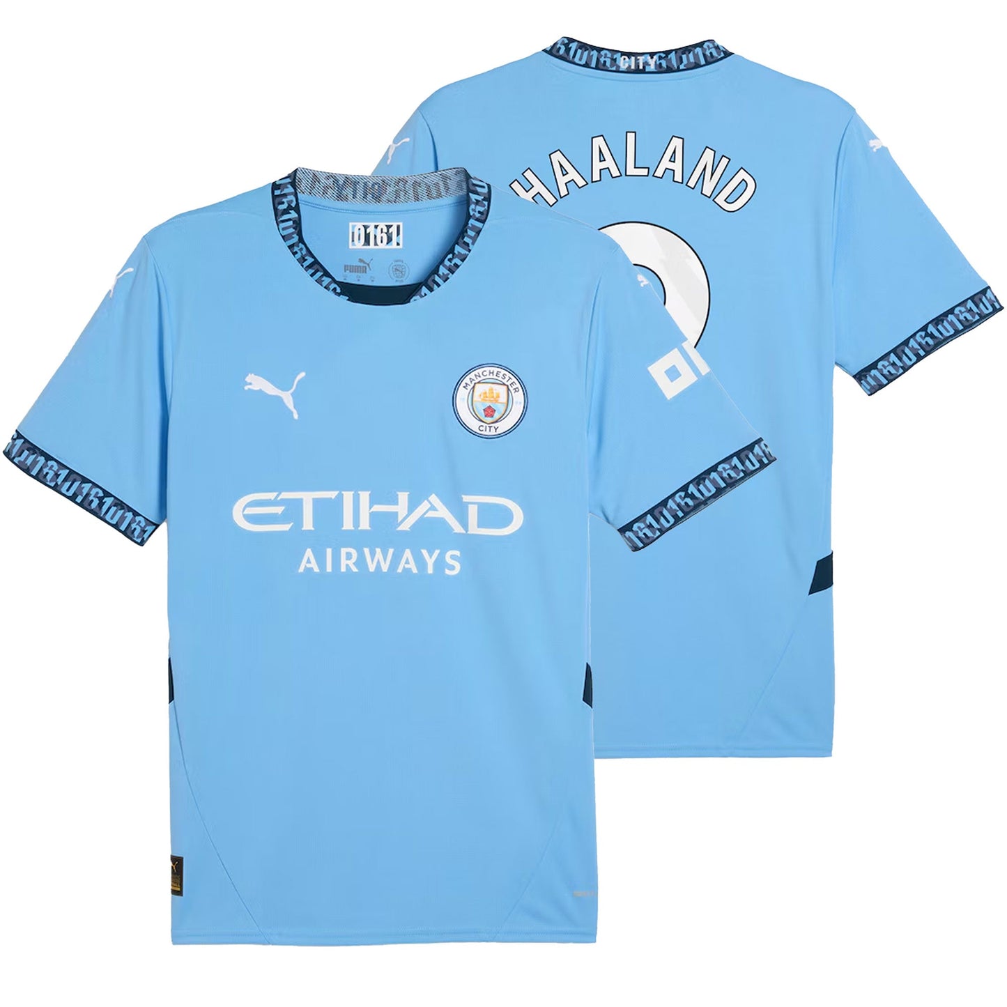 PUMA Men's Manchester City 2024/25 Home Jersey w/Haaland #9 Printing