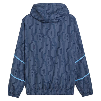 PUMA Men's Manchester City 2024/25 Pre-Match Woven Jacket Inky Blue/Light Blue