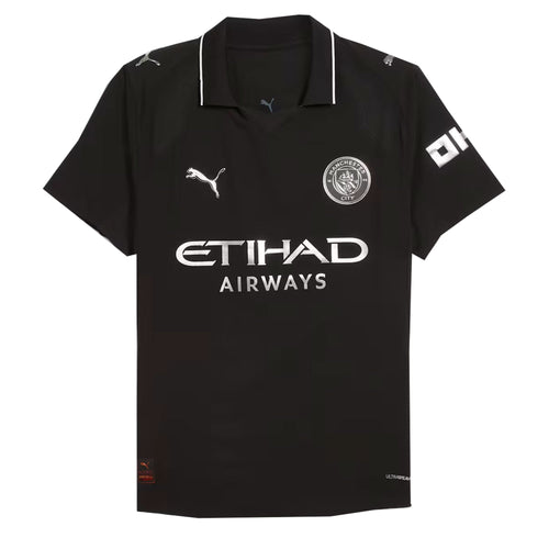 PUMA Men's Manchester City 2025/26 Authentic Away Jersey Black/White