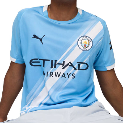PUMA Men's Manchester City 2025/26 Home Jersey Team Light Blue/White